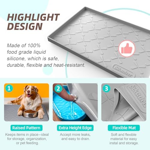 SIKADEER Waterproof Under Sink Mat 25" x 22" Silicone Mat Cabinet Protector - Image 4
