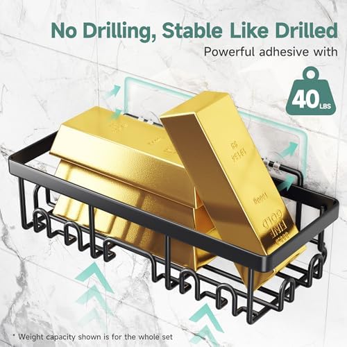 Veken Shower Caddy 6-Pack, Bathroom Organizers and Storage Shelves - Image 3
