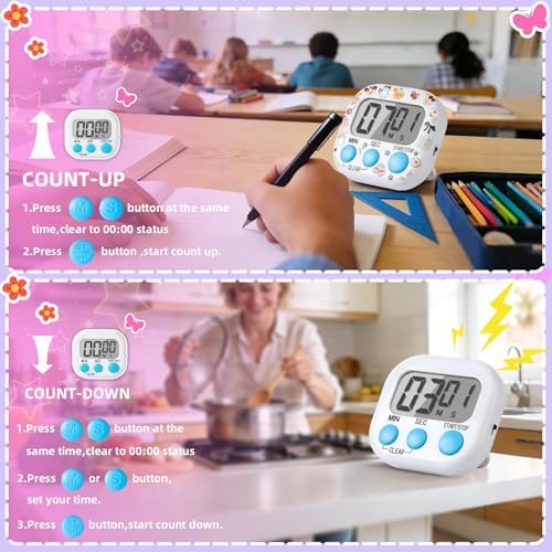 24 Pcs Multi-Function Electronic Timer Small Digital Kitchen Timer Digital Timer - Image 5
