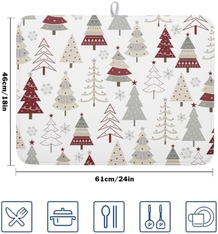 Christmas Tree Dish Drying Mat for Kitchen Counter Christmas Pine Tree Dish - Image 2