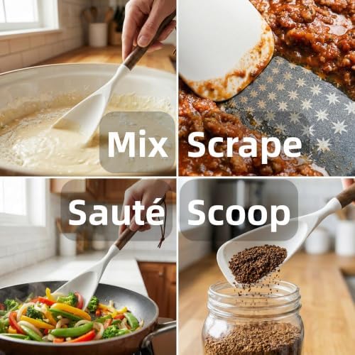 Silicone Cooking Spoon Spatula for Nonstick Cookware, Heat Resistant - Image 4