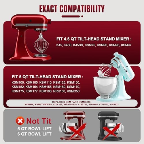 Whole Stainless Steel K45WW Whisk Attachment - Image 2