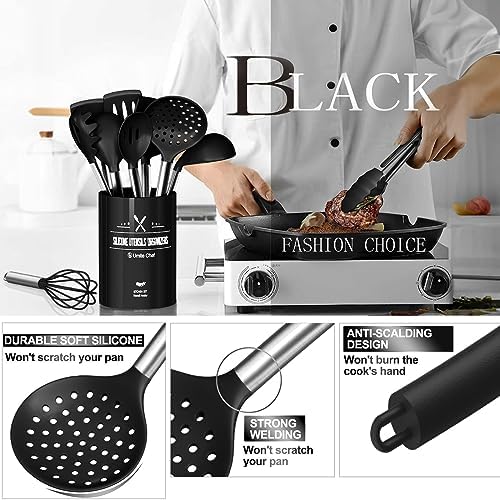 Silicone Kitchen Utensils Set, Umite Chef Large Heat Resistant Cooking Utensil - Image 4