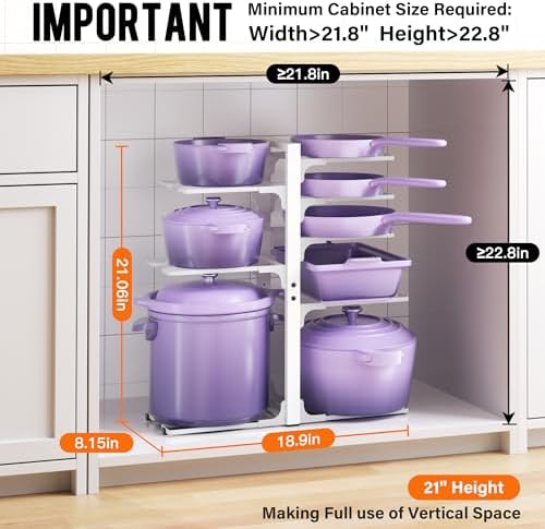 MUDEELA 8-Tier Heavy Duty Pots and Pans Organizer - Image 2