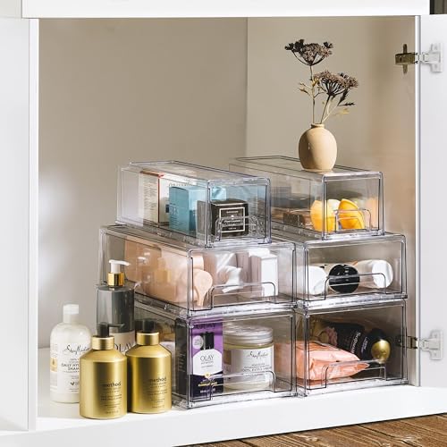 Sorbus Clear Stackable Storage Drawers - Image 6