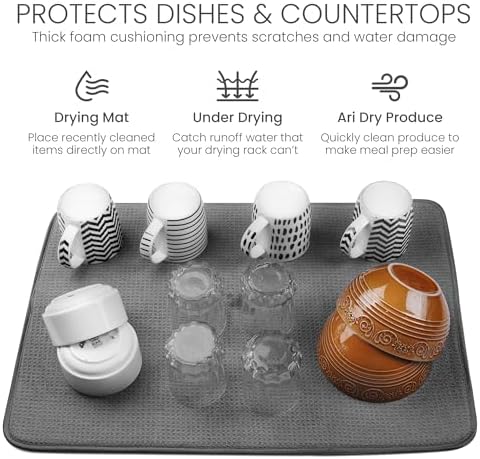 Bellemain Dish Drying Mat, Drying Matt Kitchen Counter, 17 x 24 Inch - Image 5