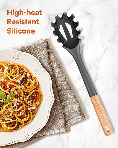 Badiano Silicone Pasta Fork, Kitchen Noodle Spoon Server, 12.8 in - Image 3