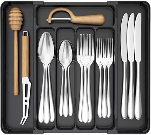 Lifewit Silverware Organizer for Drawer, Expandable Utensil Tray by Lifewit