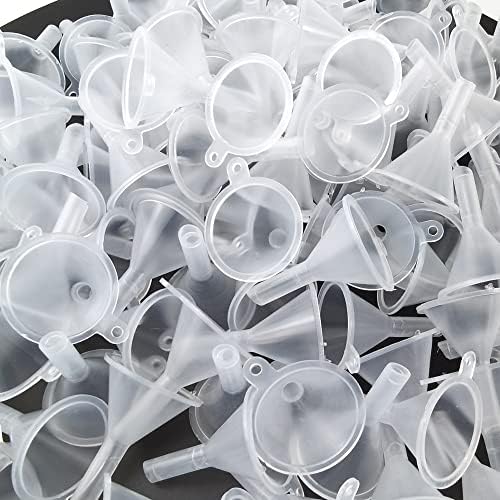 GXXMEI 120pack Mini Clear Plastic Funnel Little Small Funnel Set by GXXMEI