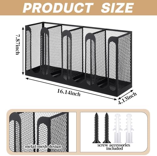 Maxcheck Cup Lid Holder, 4 Compartments, 16.1 x 4.1 x 8 Inch - Image 2