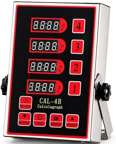 Commercial 4 Channels Digital Kitchen Timer, Calculagraph Fry Timer by EVEDMOT