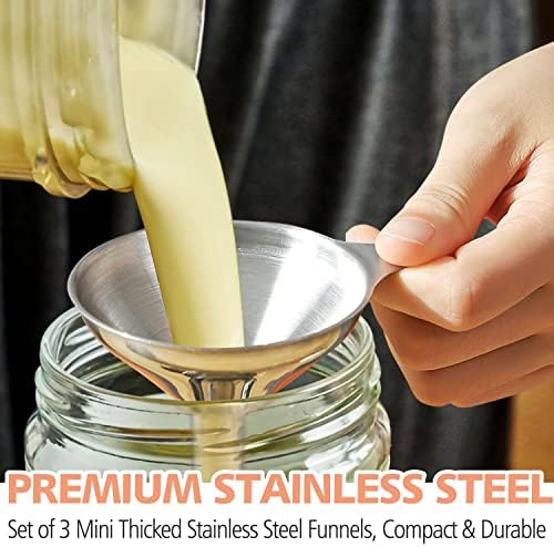 Anaeat Stainless Steel Mini Kitchen Funnel Set, 3 Pack Durable Metal Filling - Image 3