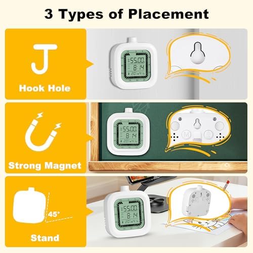 4 in 1 Visual Digital Visual Timer Battery Operation Alarm Clock - Image 3