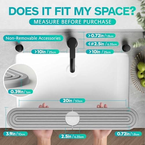 Stone Faucet Mat for Kitchen Sink – Diatomite Fast-Drying Stone Tray, Faucet - Image 2