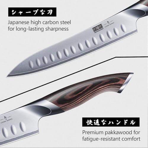 HOSHANHO 8 Inch Carving Knife & 7 Inch Fork Set, Razor Sharp Slicing Knife - Image 2