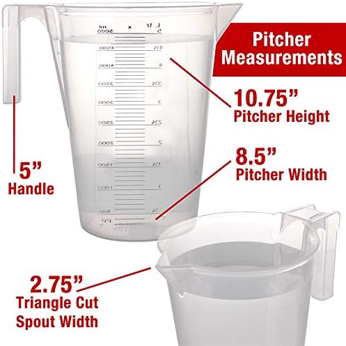 TCP Global 5 Liter Plastic Graduated Measuring and Mixing - Image 4