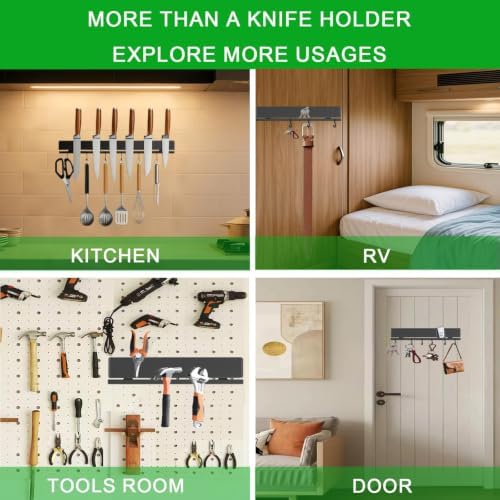 YIIYIIN 17 Inch Magnetic Knife Holder, 12 Hooks - Image 7