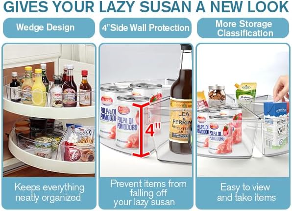 Lazy Susan Organizer for 26''-27'' Diameter Clear Corner Cabinet Storage Bins - Image 5