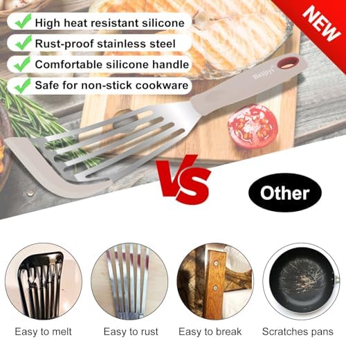 Beijiyi 2-Piece Silicone Fish Spatula - Image 3