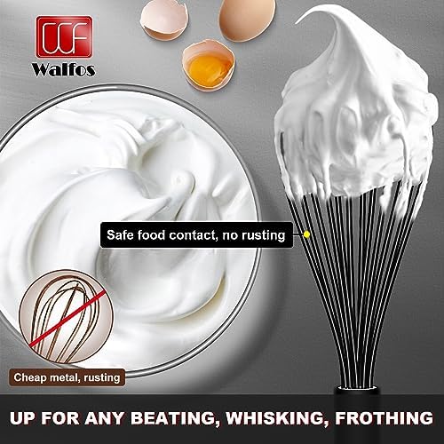 Silicone Whisks set with 7+5in mini stainless steel whisk, Non Scratch Coated - Image 5