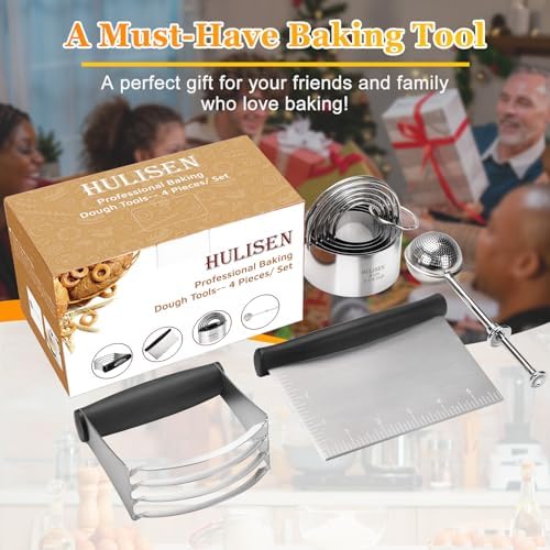 HULISEN 5-Pc Biscuit Cutters, Flour Duster, Pastry Scraper, Dough Blender - Image 2