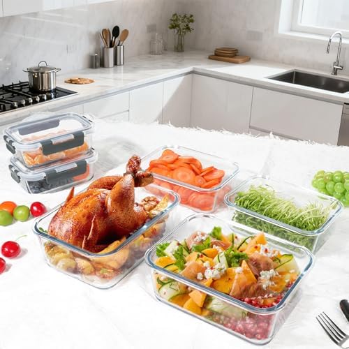 M MCIRCO 6 Pack Extra Large Glass Food Storage Containers - Image 6