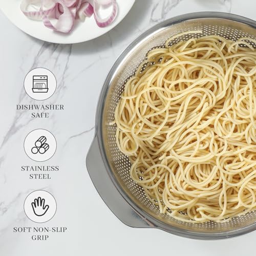18/8 Stainless Steel Microwell Colander, 3.5QT Large Capacity - Image 3