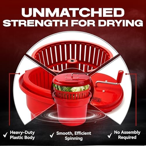 Chef Master Large Commercial Salad Spinner Dryer, Hand Powered, 5 Gallon - Image 5
