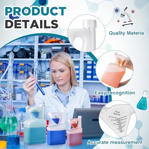 3 Pcs 32oz 64oz 128oz Tip and Pour Measuring Containers HDPE Plastic Bottle No - Image 3