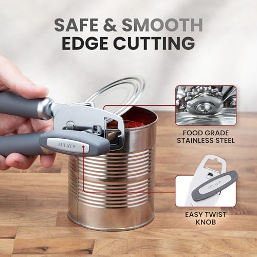 Zulay Kitchen Manual Can Opener Heavy Duty Patented Stainless Steel - Image 4