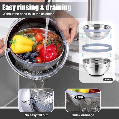 E-far Stainless Steel Mixing Bowls - Image 3