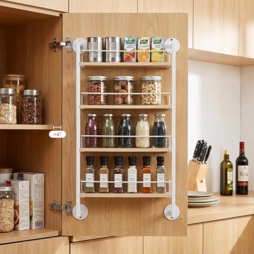 4 Tier Spice Rack Wall Mounted for Kitchen, Large Capacity Organizer - Image 4
