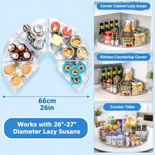 Lazy Susan Organizer for 26''-27'' Diameter Clear Corner Cabinet Storage Bins - Image 2