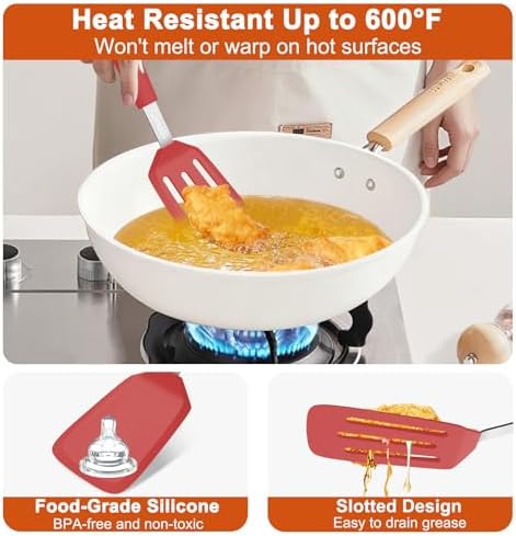 2 Pack Silicone Kitchen Spatula Set, 600°F Heat Resistant - Image 4