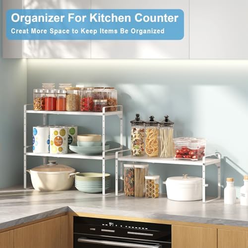 15.5 to 25.5 Inch Expandable Kitchen Cabinet Organizer Shelf, 30 LBS Heavy Duty - Image 5