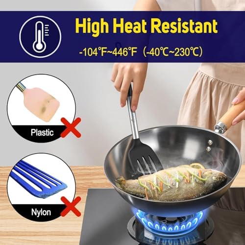 HOTEC Silicone Spatula Set of 2, High Heat-Resistant & BPA-Free Kitchen - Image 5