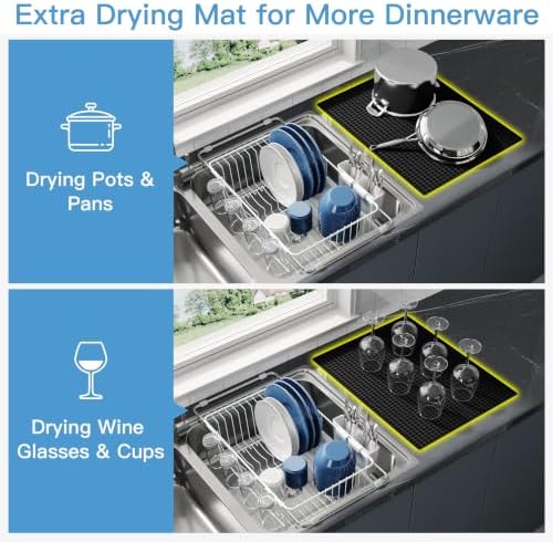 JASIWAY White Dish Drying Rack in Sink - Image 3