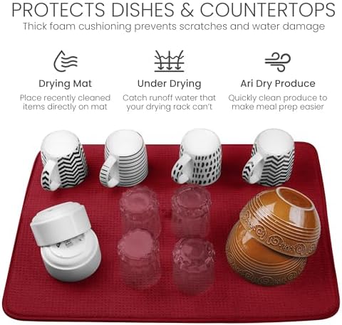 Bellemain Dish Drying Mat, Drying Matt Kitchen Counter, 17 x 24 Inch - Image 5