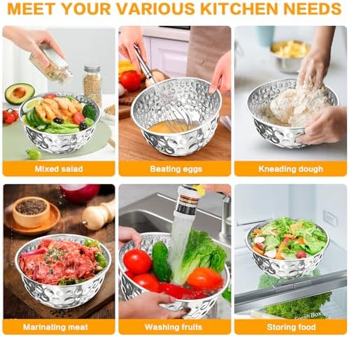 Stainless Steel Mixing Bowls Set of 5 - Image 5