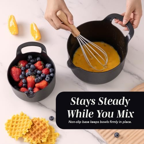 COOK WITH COLOR Nesting Plastic Mixing Bowl Set with Pour Spouts and Handles - Image 6