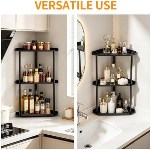 Jesginboo 3 Tier Bathroom Counter Organizer, Vanity Organizer Corner Shelf - Image 3