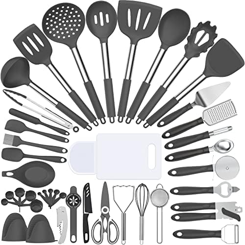 Silicone Cooking Utensil Set, Umite Chef 43 PCS Heat Resistant Kitchen Utensil by UmiteChef