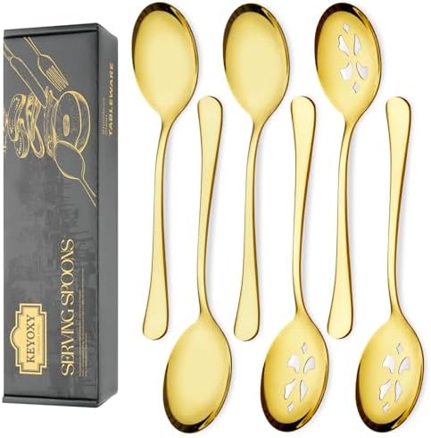 10-Inch 6 Piece Serving Spoon Set by KEYOXY
