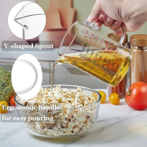 Ackers BORO3.3 Glass Measuring Cup--Made of High Borosilicate Glass Measuring - Image 2