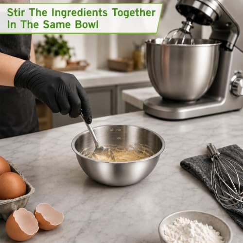 salbsever 3 Pcs Stainless Mixing Bowls, Metal Cooking Bowl - Image 7