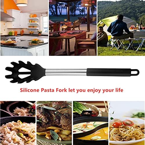 Silicone Pasta Fork, Spaghetti Spoon Kitchen High Heat Resistant Noodle Spoon - Image 7