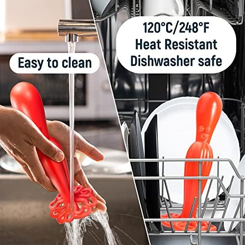 Red Kraken Octopus Themed Plastic Potato Masher - Image 5