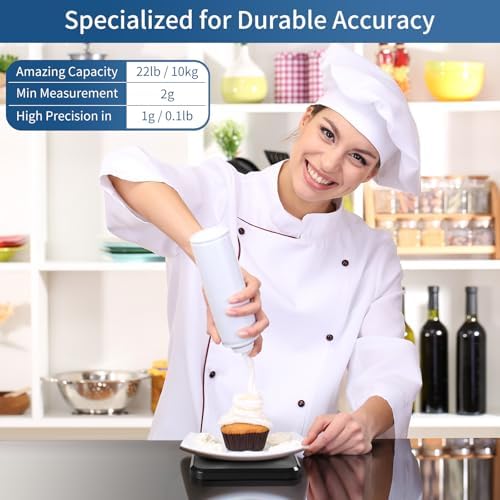 Vitafit 22lb Digital Food Kitchen Scale, High Accuracy Assured by Weighing - Image 3