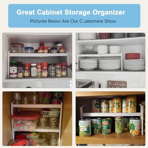 4 Pack Kitchen Cabinet Shelves Organizers, Kitchen Counter Storage Shelf Spice - Image 7