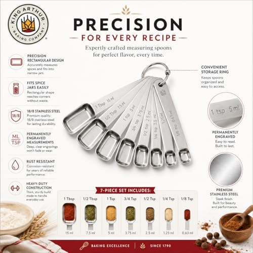 King Arthur Baking Company Spice Measuring Spoons, 18/8 Stainless Steel - Image 3
